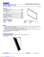 NEC P50XP10-BK Installation Manual
