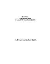 Epson C823781 Software Installation Manual