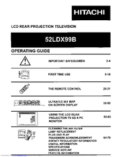 Hitachi 52LDX99B - LCD Projection TV Operating Manual