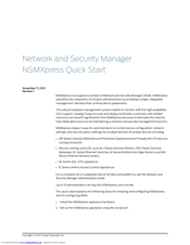 Juniper NETWORK AND SECURITY MANAGER NSMXPRESS -  REV1 Quick Start Manual