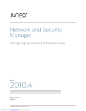 Juniper NETWORK AND SECURITY MANAGER Manual