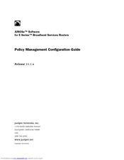 Juniper POLICY MANAGEMENT - CONFIGURATION GUIDE V11.1.X Configuration Manual
