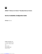 Juniper SERVICE AVAILABILITY - CONFIGURATION GUIDE V 11.1.X Configuration Manual