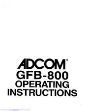 ADCOM GFB-800 Operating Instructions