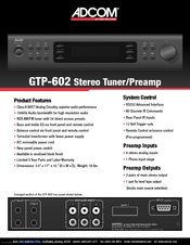 ADCOM GTP-602 Datasheet