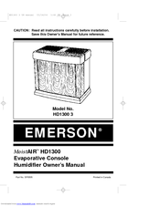 EMERSON MoistAir HD1300 Owner's Manual