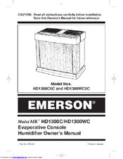 EMERSON MoisAir HD1300C0C Owner's Manual
