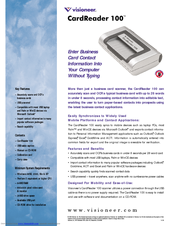 VISIONEER CardReader 100 Datasheet