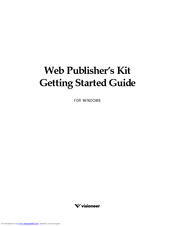 VISIONEER WEB PUBLISHERS KIT Getting Started Manual