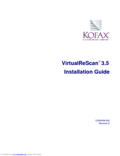 Kofax Image Products VRS3 - Installation Manual