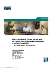 CISCO UNIFIED IP PHONE 7906G - FOR  UNIFIED CALLMANAGER 5.1 (SCCP AND SIP) Manual