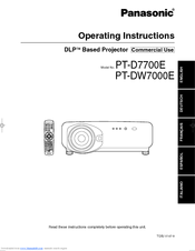 Panasonic PT-D7700E-K Operating Instructions Manual