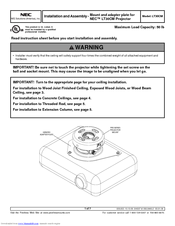 NEC LT30 - XGA DLP Projector Installation And Assembly Manual