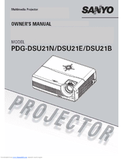 Sanyo PDG DSU21 - SVGA DLP Projector Owner's Manual