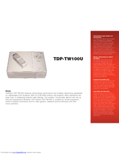 Toshiba TDP-TW100 Product Specifications