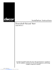 Dacor ERV3615 Installation Instructions Manual