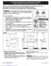 Kenmore 7748 - 30 in. Gas Range Installation Instructions Manual