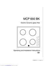 MOFFAT MCP650BK Operating And Installation Instructions