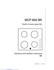 MOFFAT MCP 650 BK Operating And Installation Instructions