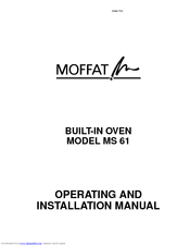 MOFFAT MS61W Operating And Installation Manual