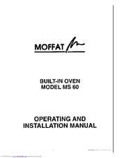 MOFFAT MS60W Operating And Installation Manual