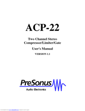 PRESONUS ACP-22 User Manual