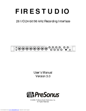 PRESONUS FIRESTUDIO - V 3.0 User Manual