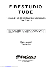 PRESONUS FIRESTUDIO TUB - V2.0 User Manual