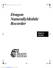 Dragon Systems DRAGON NATURALLYMOBILE RECORDER User Manual