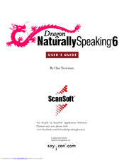 ScanSoft DRAGON NATURALLYSPEAKING PROFESSIONAL 6.1 Manual