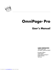 Nuance OMNIPAGE PRO 8 Manual