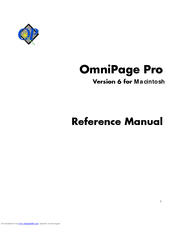 Nuance OMNIPAGE PRO 6 - REFERENCE MANUAL FOR MACINTOSH Reference Manual