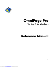 NUANCE OMNIPAGE PRO 6 - REFERENCE  FOR WINDOWS Reference Manual