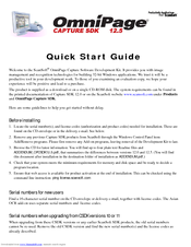 Nuance OMNIPAGE-CAPTURE SDK 12.5 Quick Start Manual