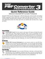 Scansoft PDF CONVERTER PROFESSIONAL 3 Quick Reference Manual