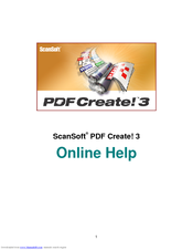 Scansoft PDF CREATE! 3-HELP Online Help Manual
