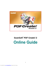 ScanSoft PDF Create! 2 Online Manual