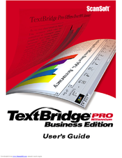 ScanSoft TEXTBRIDGE PRO-MILLENNIUM BUSINESS EDITION Manual