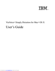 Ibm VIAVOICE-SIMPLY DICTATION FOR MAC OS X User Manual