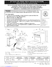 Kenmore 7952 - Pro 30 in. Dual Fuel Range Installation Instructions Manual