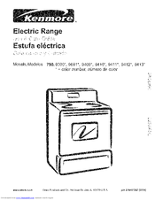 Kenmore 9410 - 30 in. Electric Range Manual