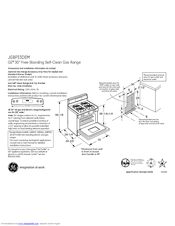GE JGBP33DEMWW - 30 in Gas Range Dimensions And Installation Information