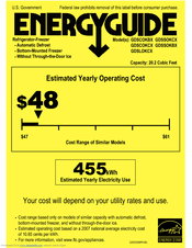 GE GDSC0KCXWW - r 20.2 cu. Ft. Bottom Freezer Refrirator Energy Manual