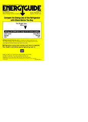 KitchenAid KORU06RSSS - OUTDOOR REFRIGERATOR/ICE MAKER Energy Manual