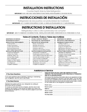 KitchenAid WRS965CIAE Installation Instructions Manual