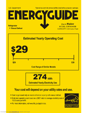 Haier ESRN045B Energy Manual