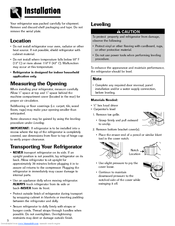 Maytag MBL2262KES - 21.9 cu. Ft. Bottom-Freezer Refrigerator Installation Instructions Manual