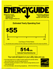 KitchenAid KBFS22EWBL Energy Manual