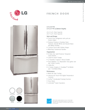 LG LFC25770ST - 25.0 cu. ft. Refrigerator Specification