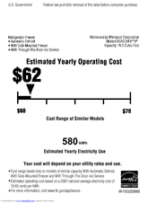 KitchenAid KSRG25FVMS - 25.4 cu. ft. Refrigerator Energy Manual